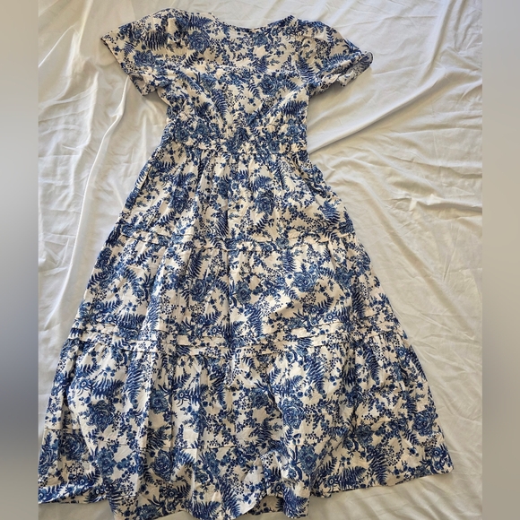 Floral Blue and White Women's Dress - Picture 6 of 8